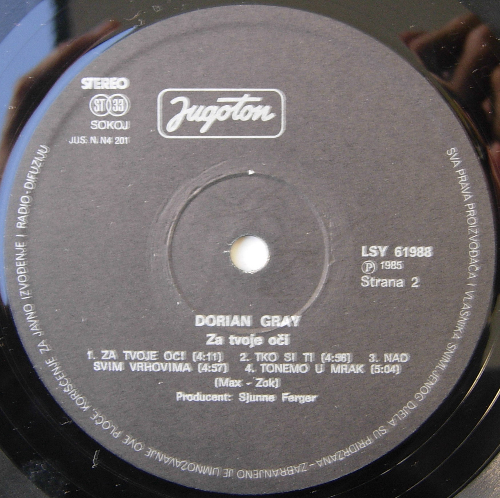Dorian Gray Za tvoje oci 1985 LP B