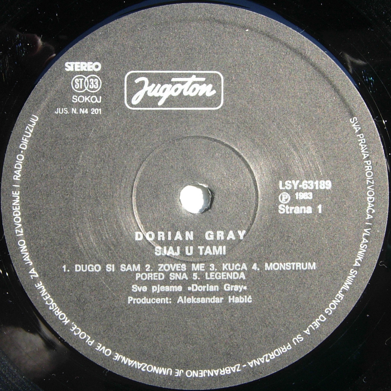 Dorian Gray Sjaj u tami 1983 LP A