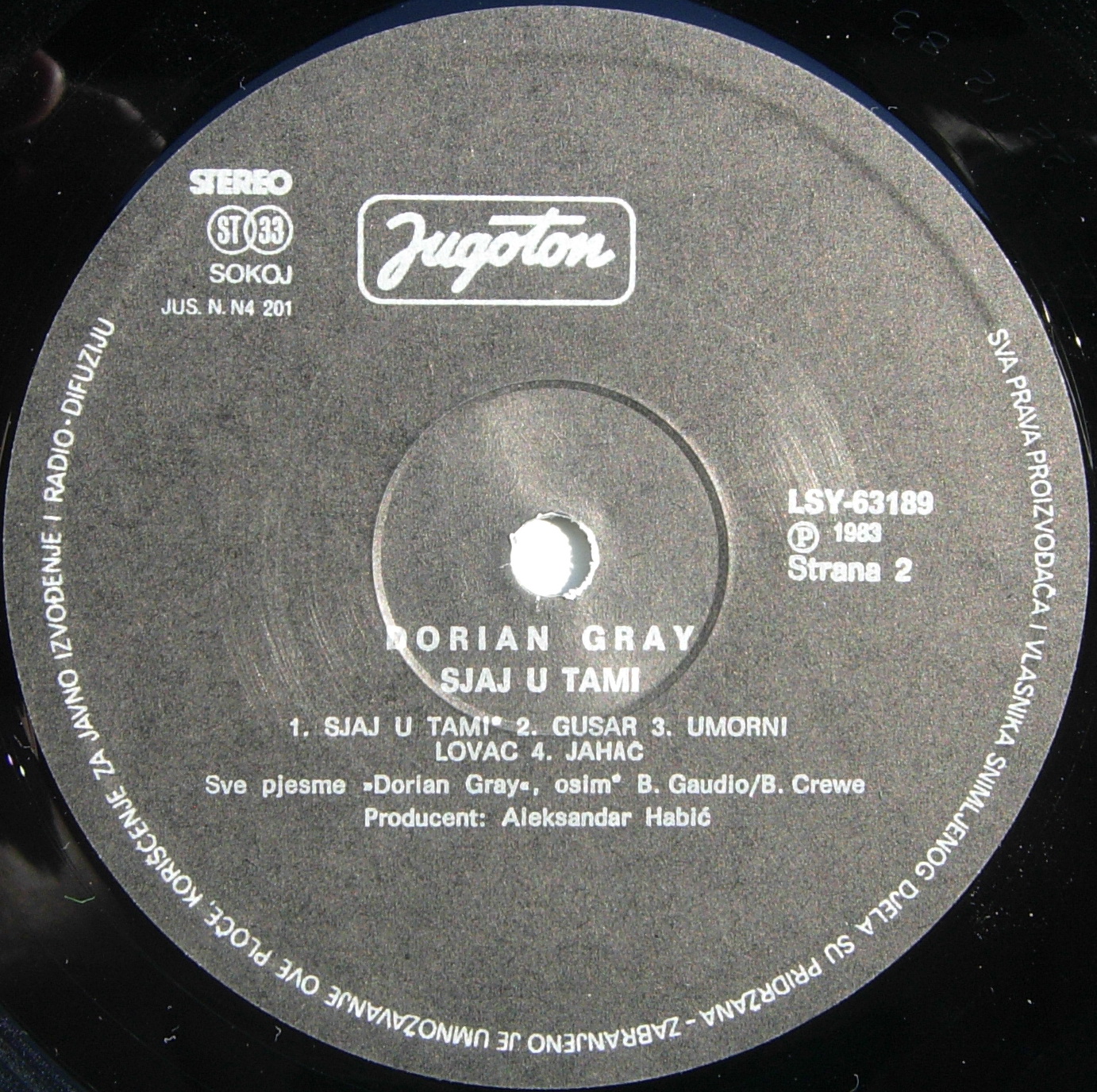 Dorian Gray Sjaj u tami 1983 LP B