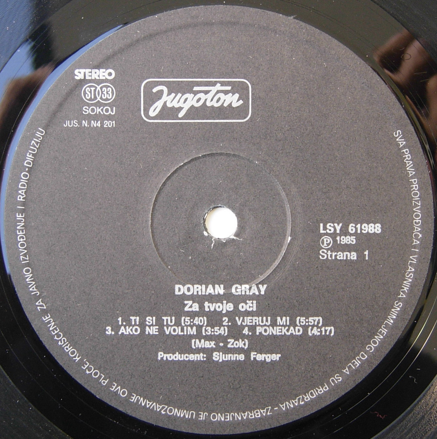 Dorian Gray Za tvoje oci 1985 LP A