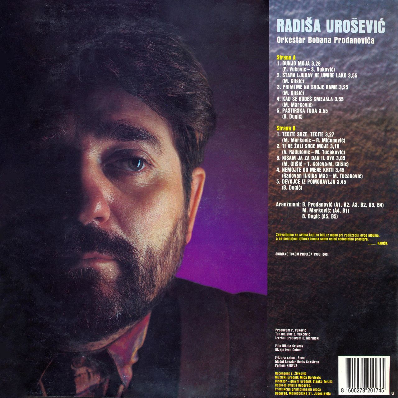 Radisa Urosevic 1990 LP zadnja